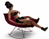 Red Wicker Couples Chair