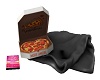 Love Pizza Black Blanket