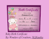 Summer Birth Certificate
