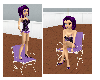 (e) purple/cream chair