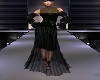black pleated gown