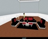 blk/red/wht/ living room