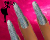 !LY Silver Diamond Nails