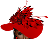 RENEA RED FEATHER HAT