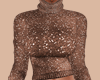 E* Brown Sequins Sweater