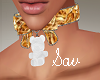 TeddyBearChoker-Wht/Gold