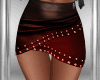 Red Stud Leather Skirt