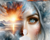 Sun in eye face bg