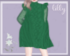 ruffle knit gown green