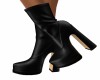 BLACK LEATHER ANKLE BOOT