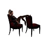 Dark Red Foot Chairs