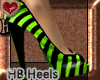 ~HB~Stripe Heels - Green