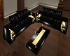 Black & Gold Sofa Set