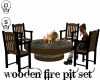 Wooden fire pit set 
