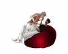 Red Pouf poses