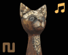 Boho Wooden Cat w/Radio