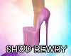 Pink leather heels