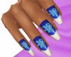 Blue Hibicus nails