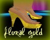 Floral golden sandals
