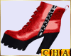 Cha`Red Leather Boots