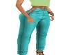 teal chain jeans