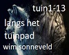 langs het tuinpad