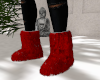 Vibrant Red Fur Boots