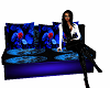 Blue rose couch