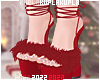 $K Red Xmas Fur Heels