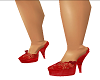 red lace shoes