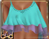 Teal Purple Ruffle Mini