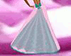 Pink Teal Gown W/ Train