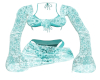 2Pc Flora Teal Outfit