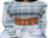 Steel Blue Plaid Crop