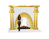 white ad gld fire place
