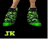 JK*  Green Skulls boots