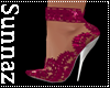 (S1)Lace Heel Hot Pink