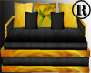 Yellow/Black Rose Couch