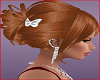 RED hair w butterfly pin