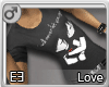 -e3- Gray Love T-Shirt:M