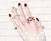 Rings L heart Red