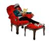 Red asian reading chair