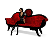~Li~Red Black Couch