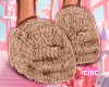 brown puffy slippers e