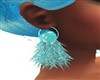 Aqua Feathery Earrings