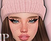 Winter Pink Hat Brunette
