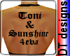 Toni & Sunshine back tat