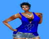 Camiseta larga azul