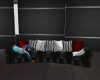 Long Black Sofa W/P