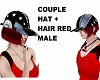 CP HAT+HAIR ANIMRED MALE